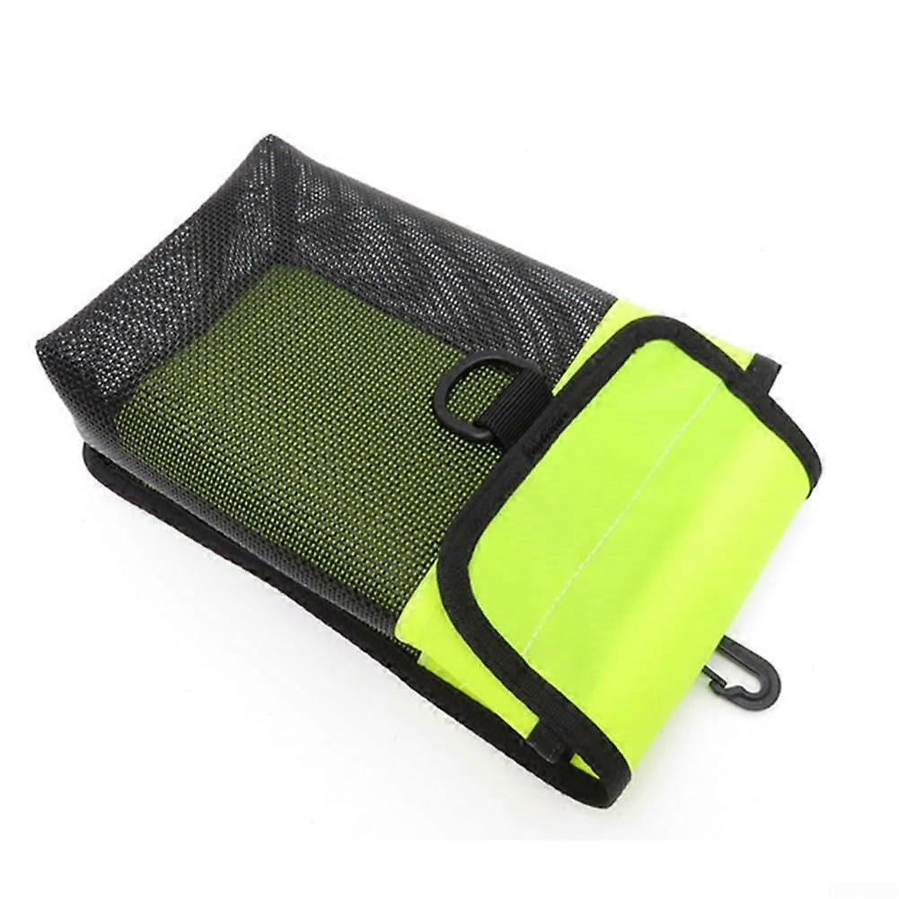 Scuba Diving Gear Bag Drainable Mesh Bag For Reels And SMBs, Finger Reel Compatible, Size 20 X 13 X 7.3 Cm, Yellow