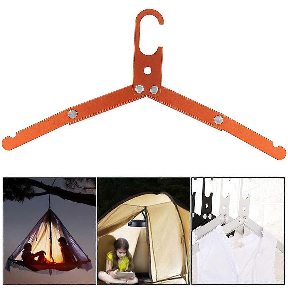 Folding Hanger Aluminium Alloy Non-Slip Lightweight Portable Space-Saving for Outdoor Travel and Convenient Storage Orange
