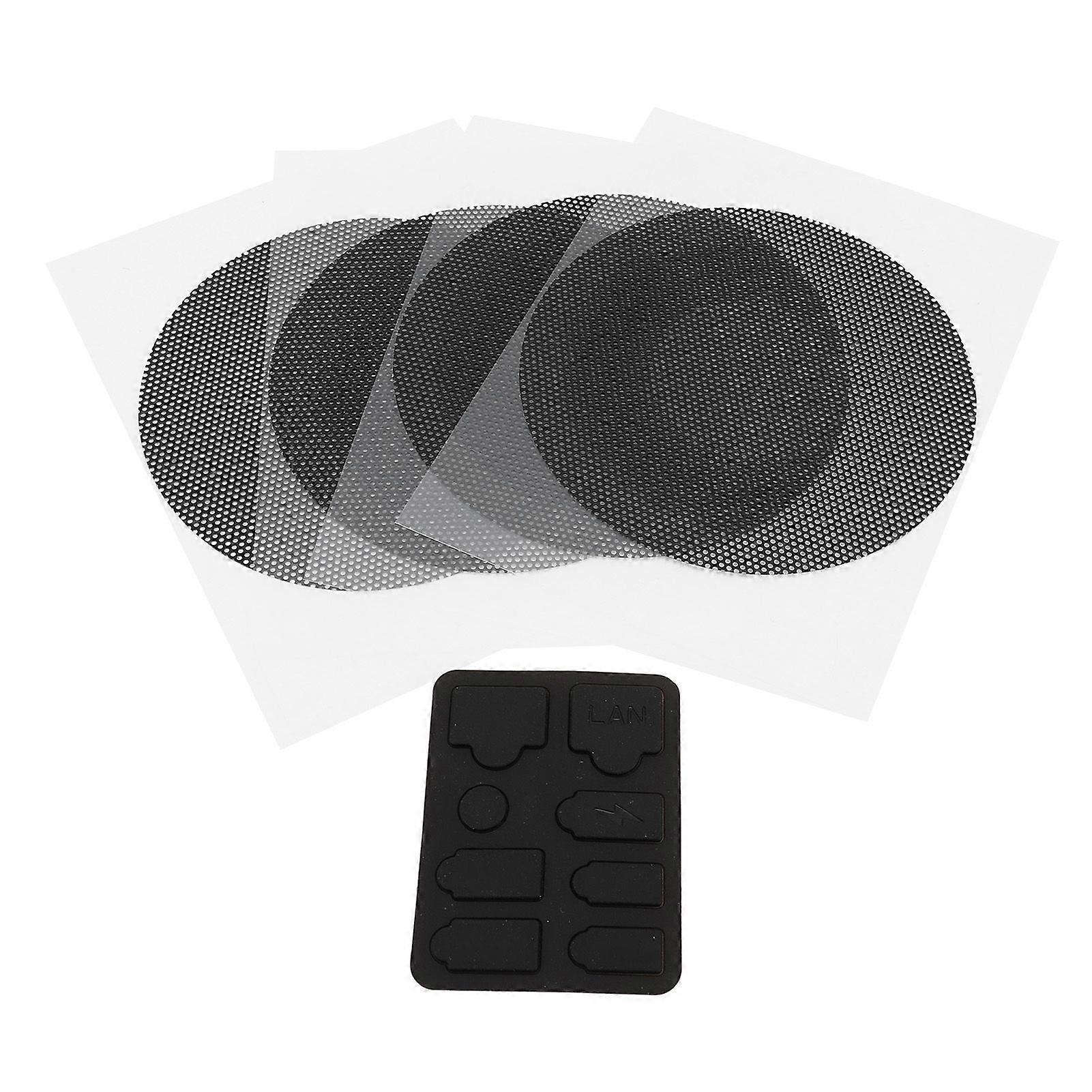 Game Console Dust Protector Cover Kit 4PCS Fan Dust Mesh Filter and Silicone Port Plug for Slim Digital and Disc Edition