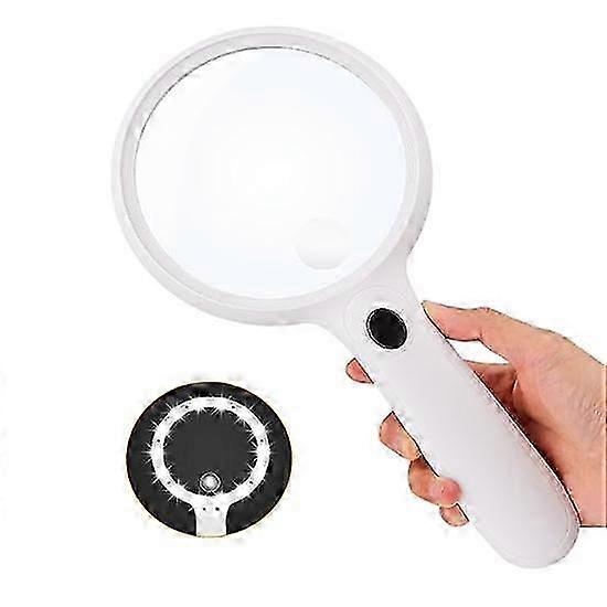 Magnifying Glass with Light, 4.7inch Extra Large Magnifier with 14L...