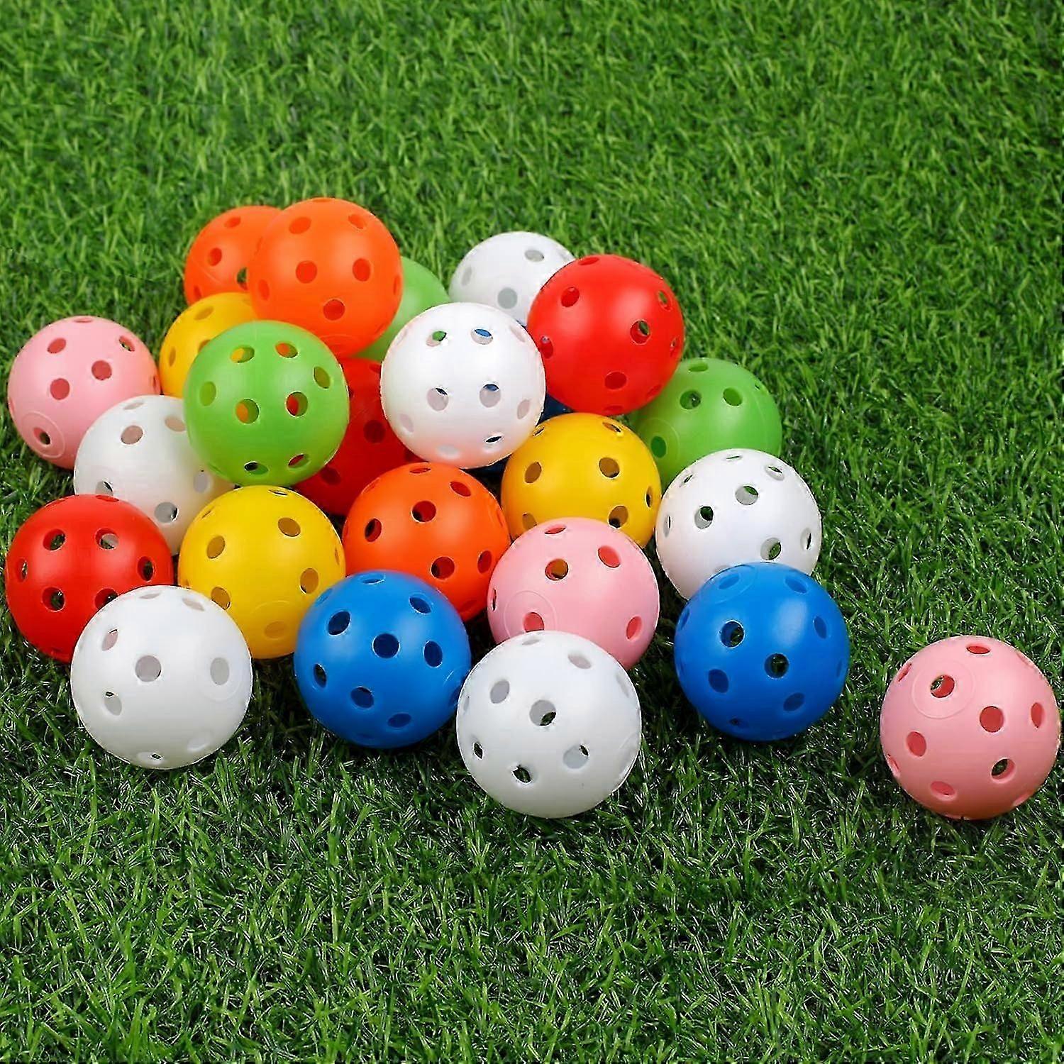 24-Pack Practice Golf Balls, 42mm Durable Plastic Balls for Backyard Training, Multicolor Golf Practice Balls for Skill Development
