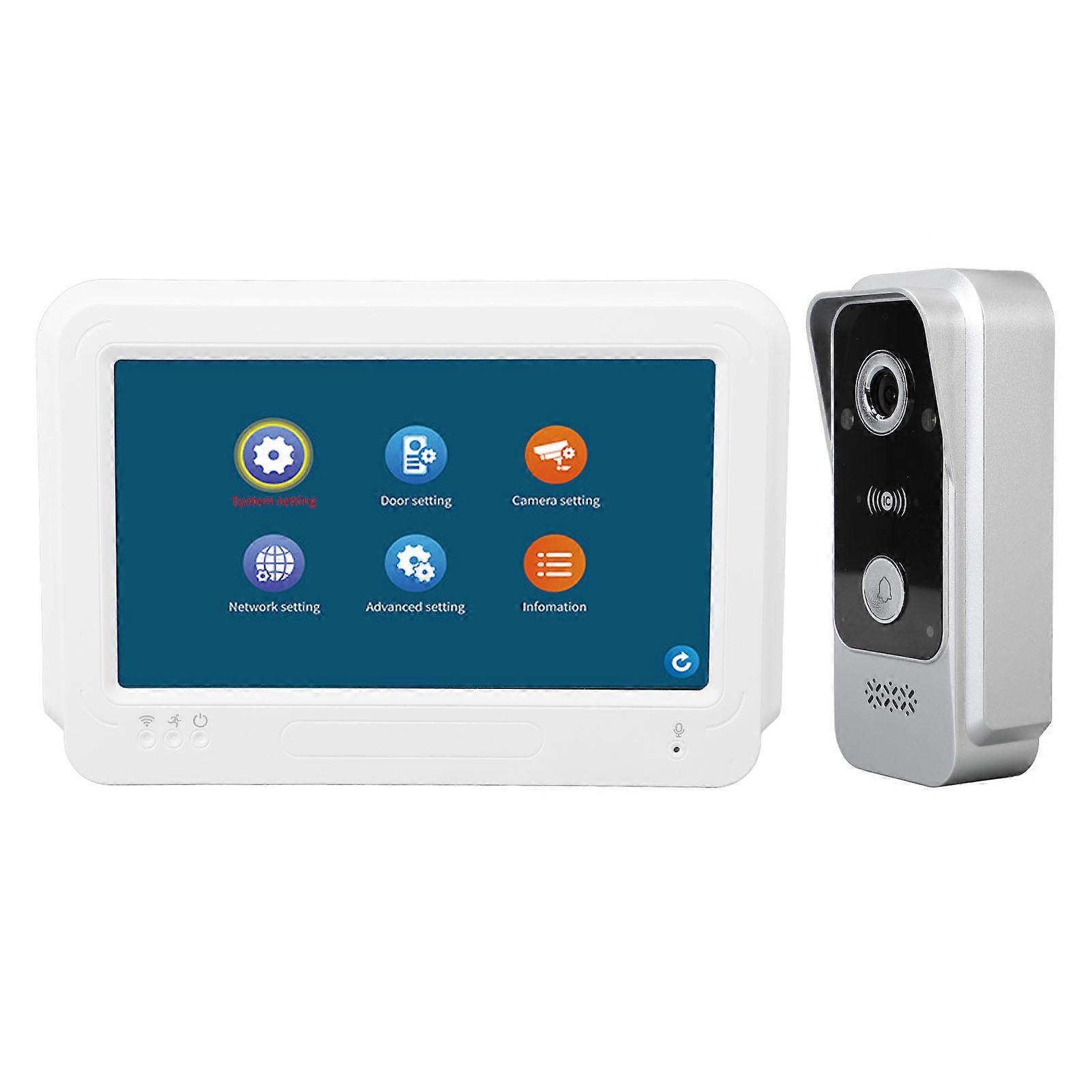 7in 1080P Video Doorbell Intercom Kit WiFi 2MP Night Vision