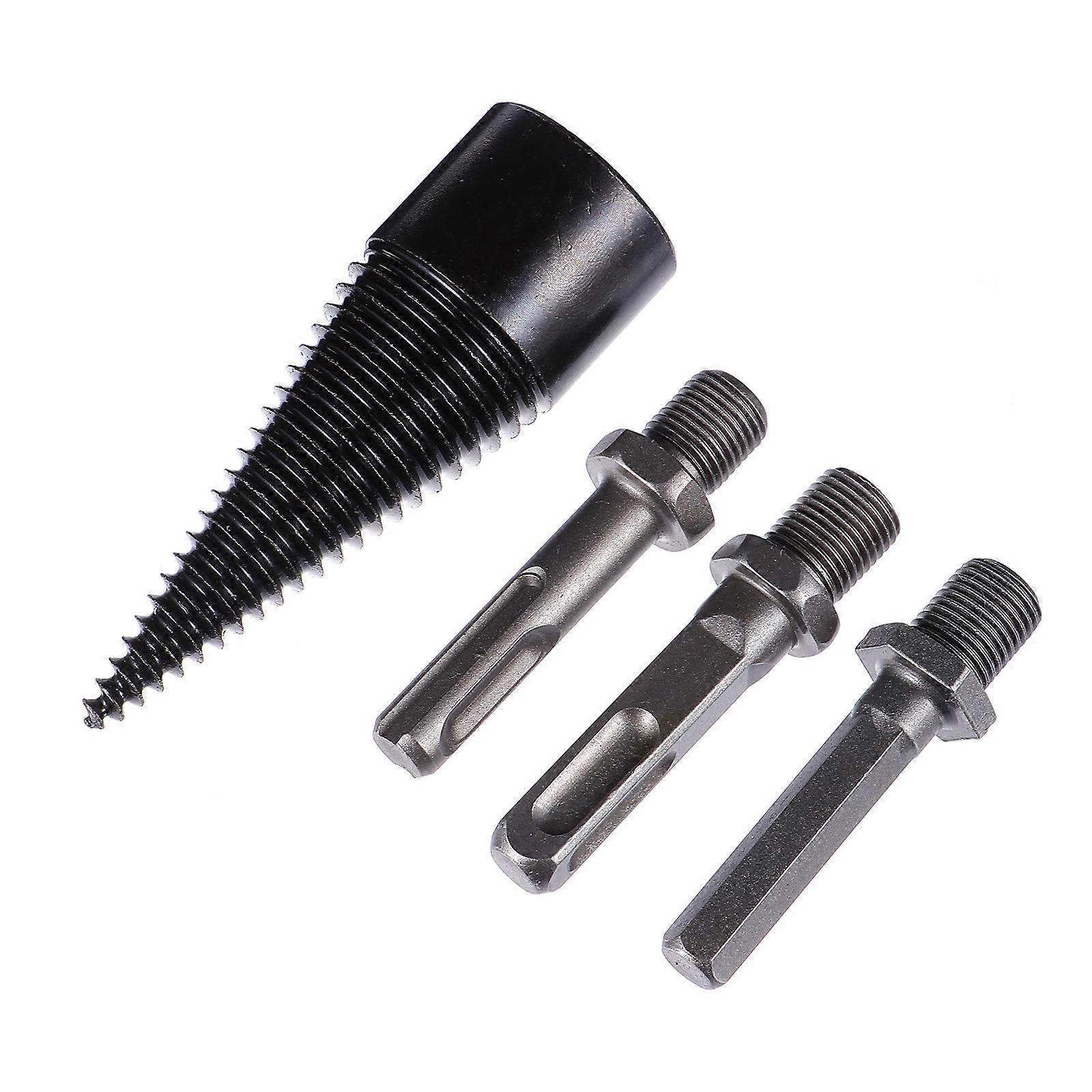 4pcs Heavy Duty Woodworking Drill Bit Set   Firewood Splitter Cone Drill for Efficient Log Splitting with Skid Design for Home & Camping Use