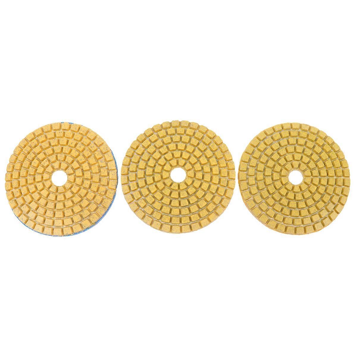 3pcs 3 Inch Diamond Polishing Disc Granite Marble Polish Wet Use Concrete Sander Pad Diamond Tool Stone Grinding Pad (50/100/150 Grit)