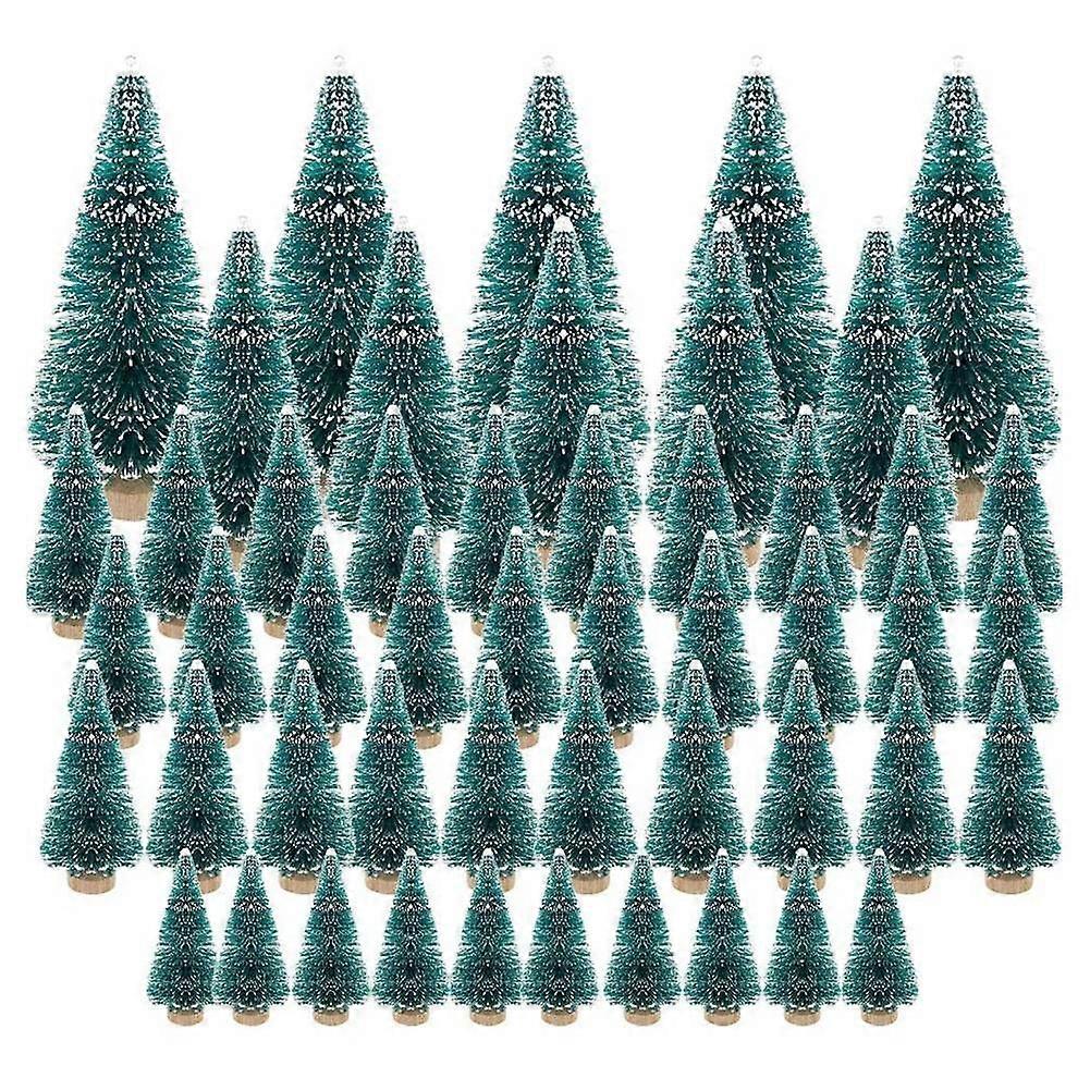 50PCS Miniature Artificial Small Snow Frost Trees Pine Trees Christmas DIY Party Decoration Crafts