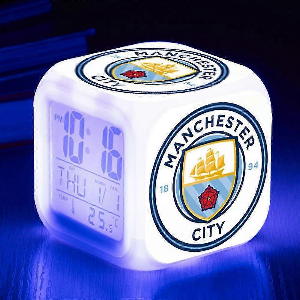 LED electronic alarm clock, colorful square alarm clock, 3-sided color pattern clock
