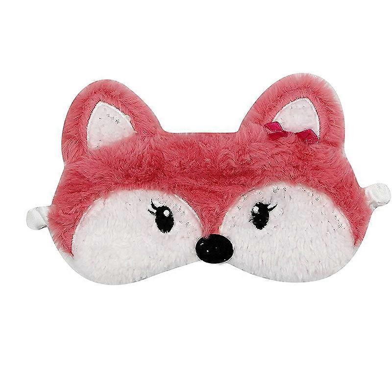 Cute sleeping eye mask animal cartoon style silk texture plush eye mask super strong light blocking eye mask