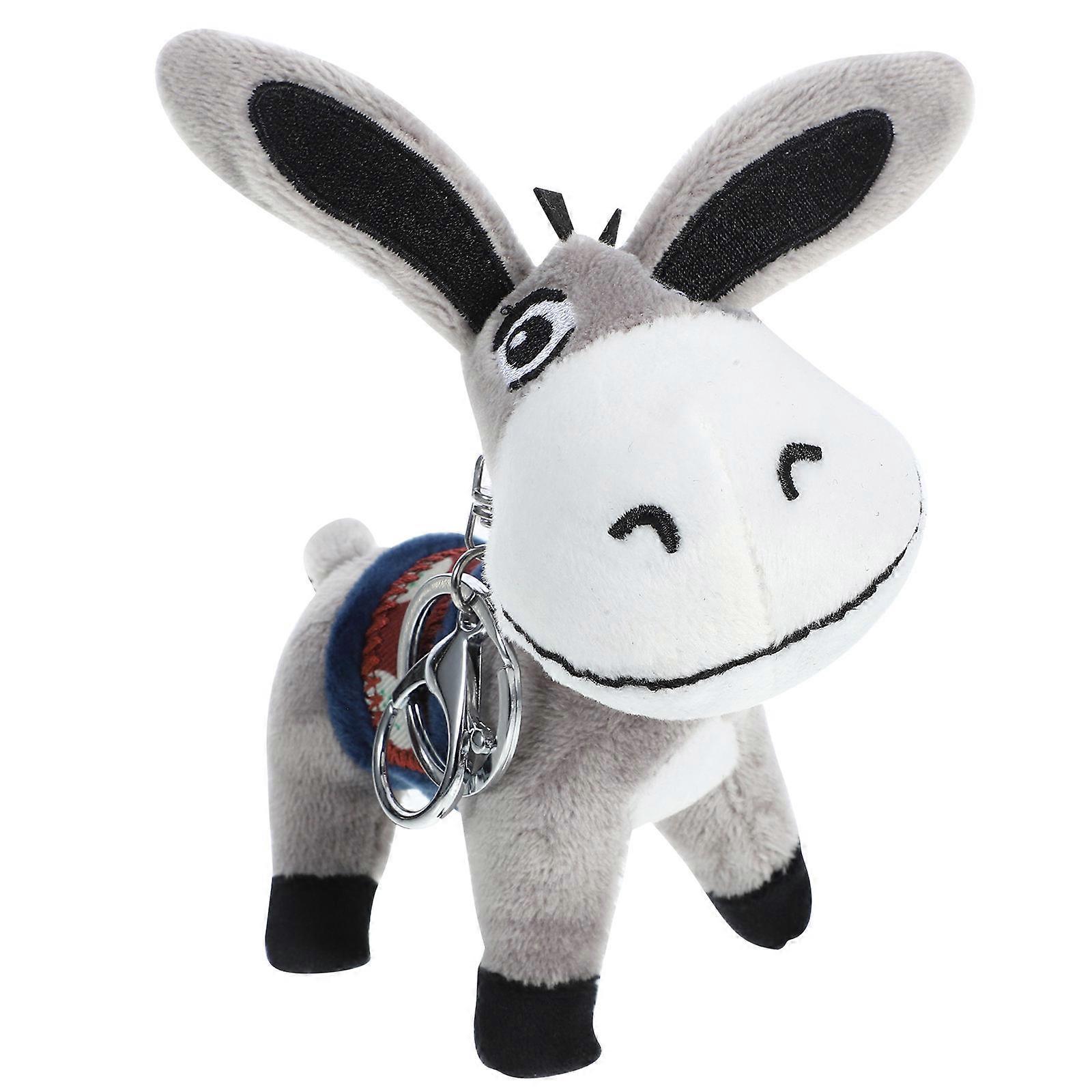 Donkey Keychain for Decor 3Pcs Plush Stuffed Donkey Schoolbag Charm