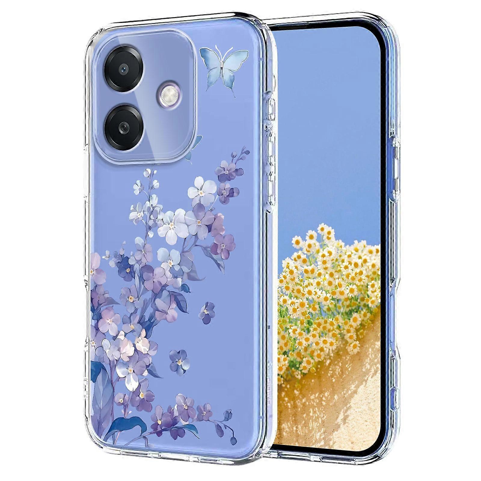 Blomstermønster malt TPU-telefondeksel