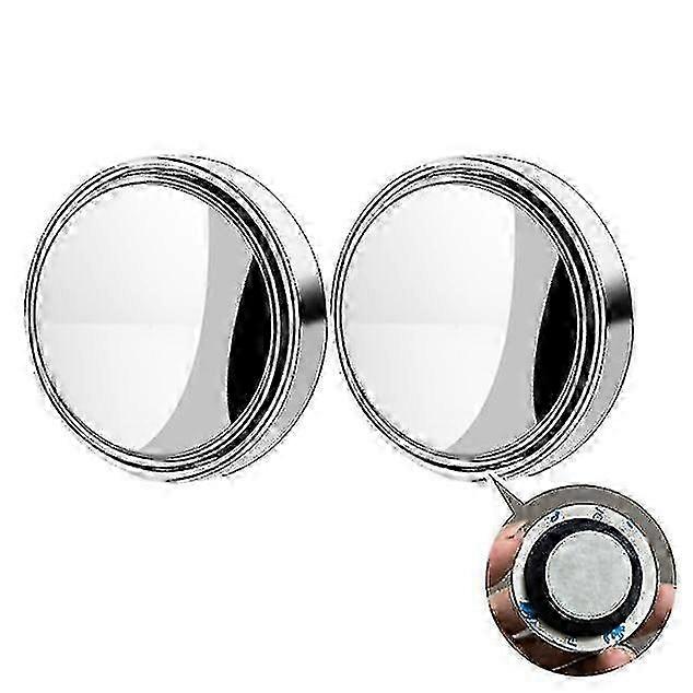 New 2 Pcs Car Suction Cup Mount Auxiliary Rearview Mirror 360 Degree Rotating Wide-angle Round Frame Blind Spot Mirror