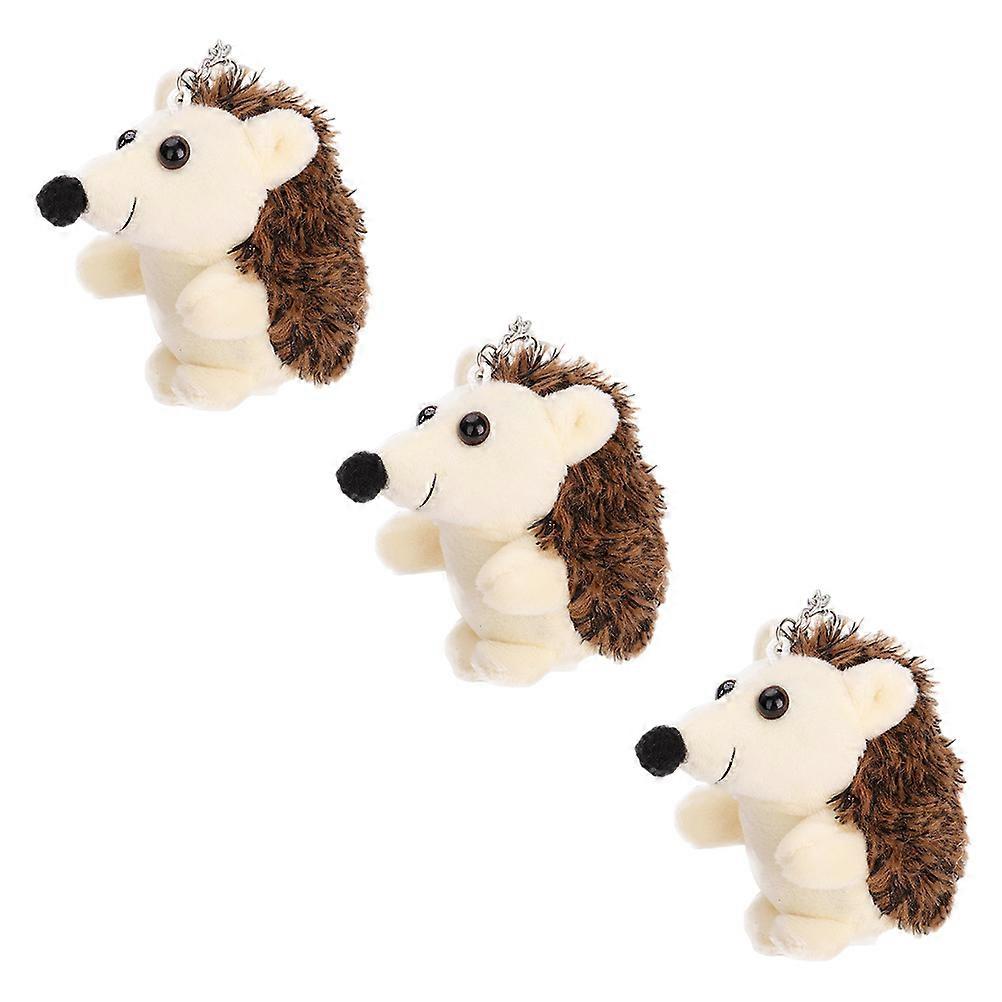 Hedgehog Charms Plush Pendant Key Chain for Decor 3Pcs Bundle