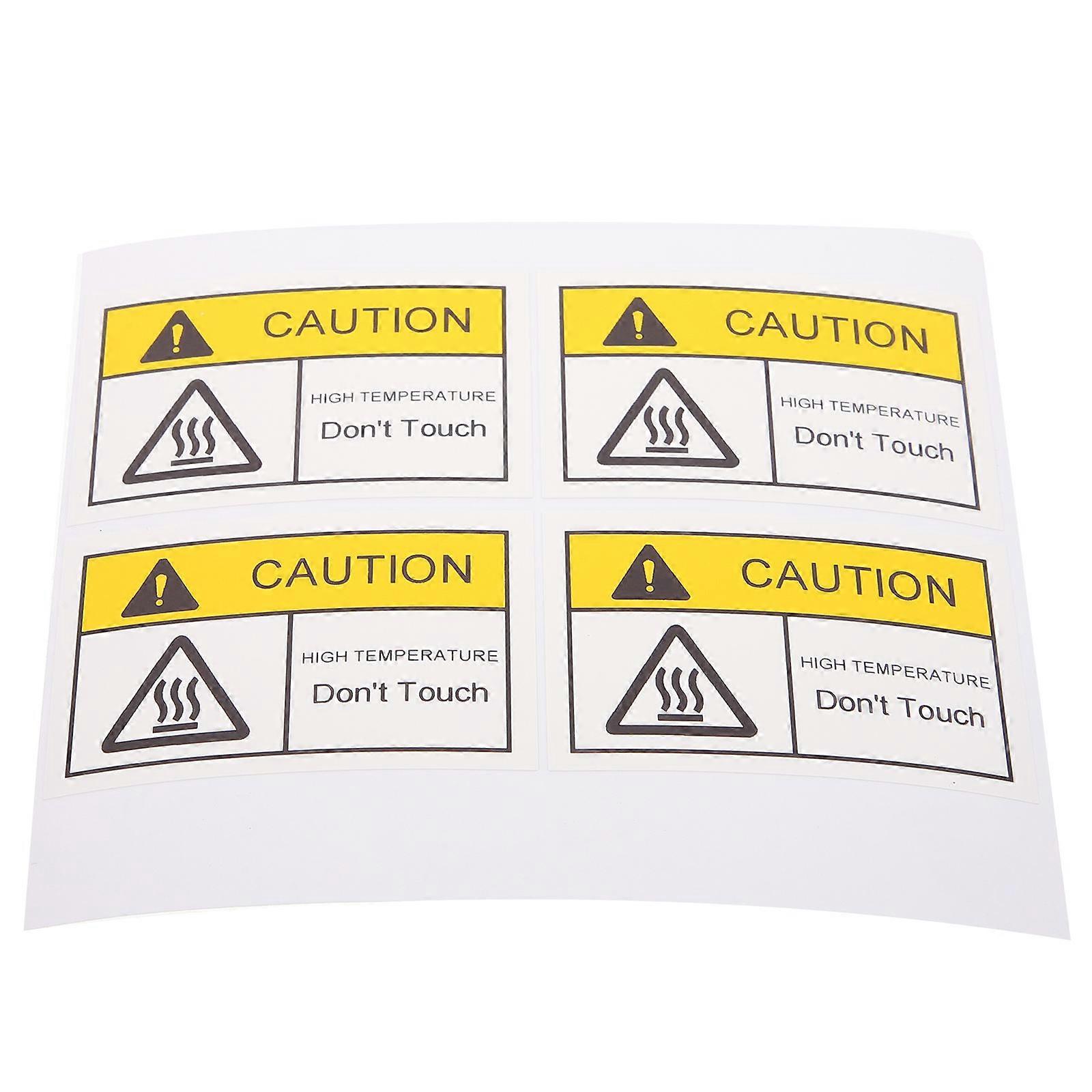 Hot Surface Warning Label for Caution High Temperature 4Pcs Safety Stickers