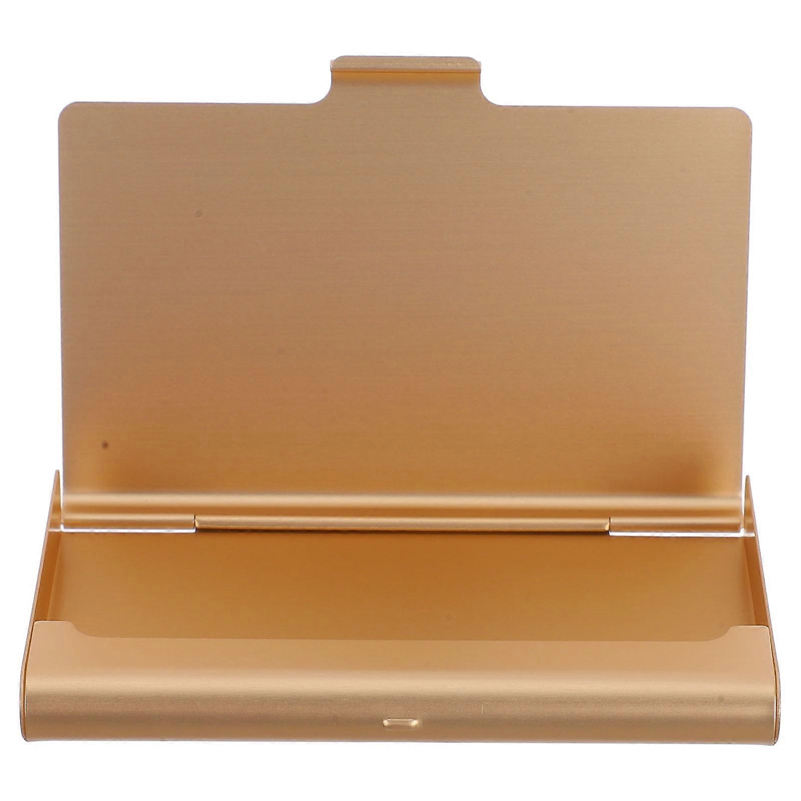 Credit Card Storage Aluminum Alloy Metal Card Holder for Networking Events Golden 1Pack