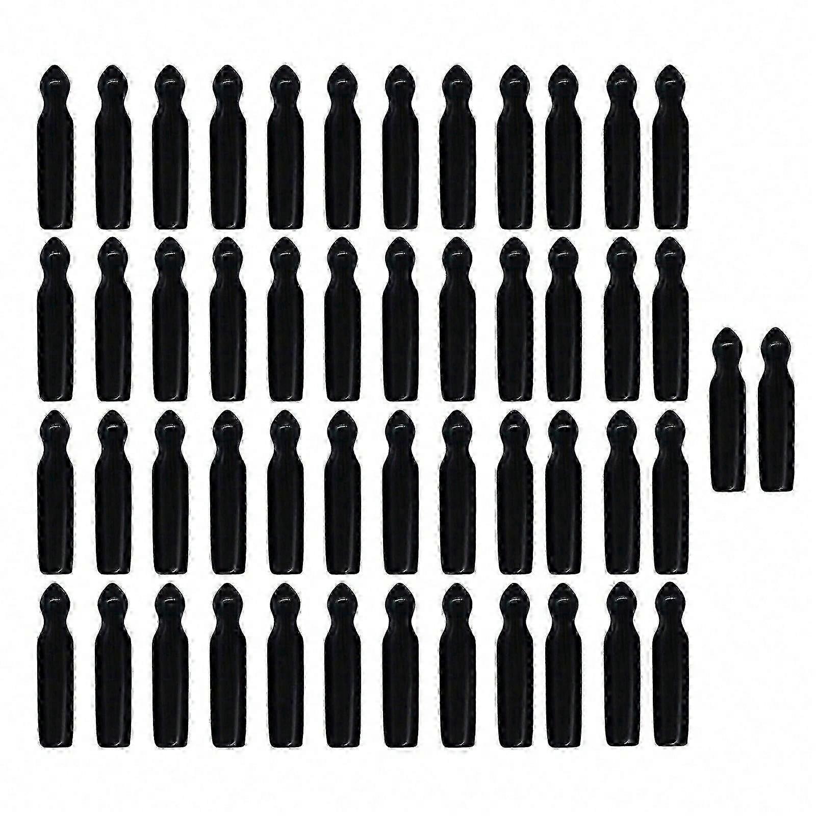 50 Black PVC Dust Caps for Liquor Pour Spouts - Drink Bottle Accessories Set