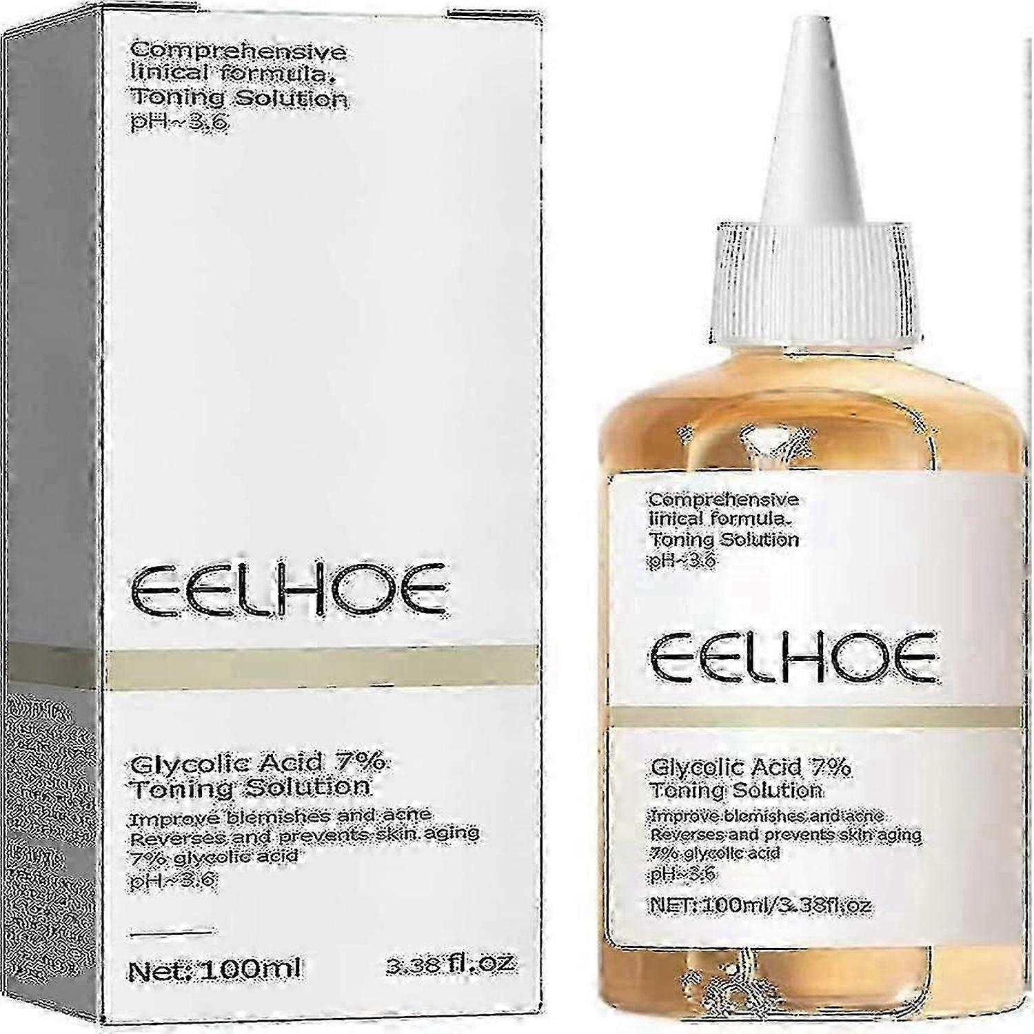 EELHOE Glycolic Acid 7% Toning Resurfacing Solution, Glycolic Sour 7% Toner Solution Toning Solution ph3.6 (100ml/3.38fl.oz)~A