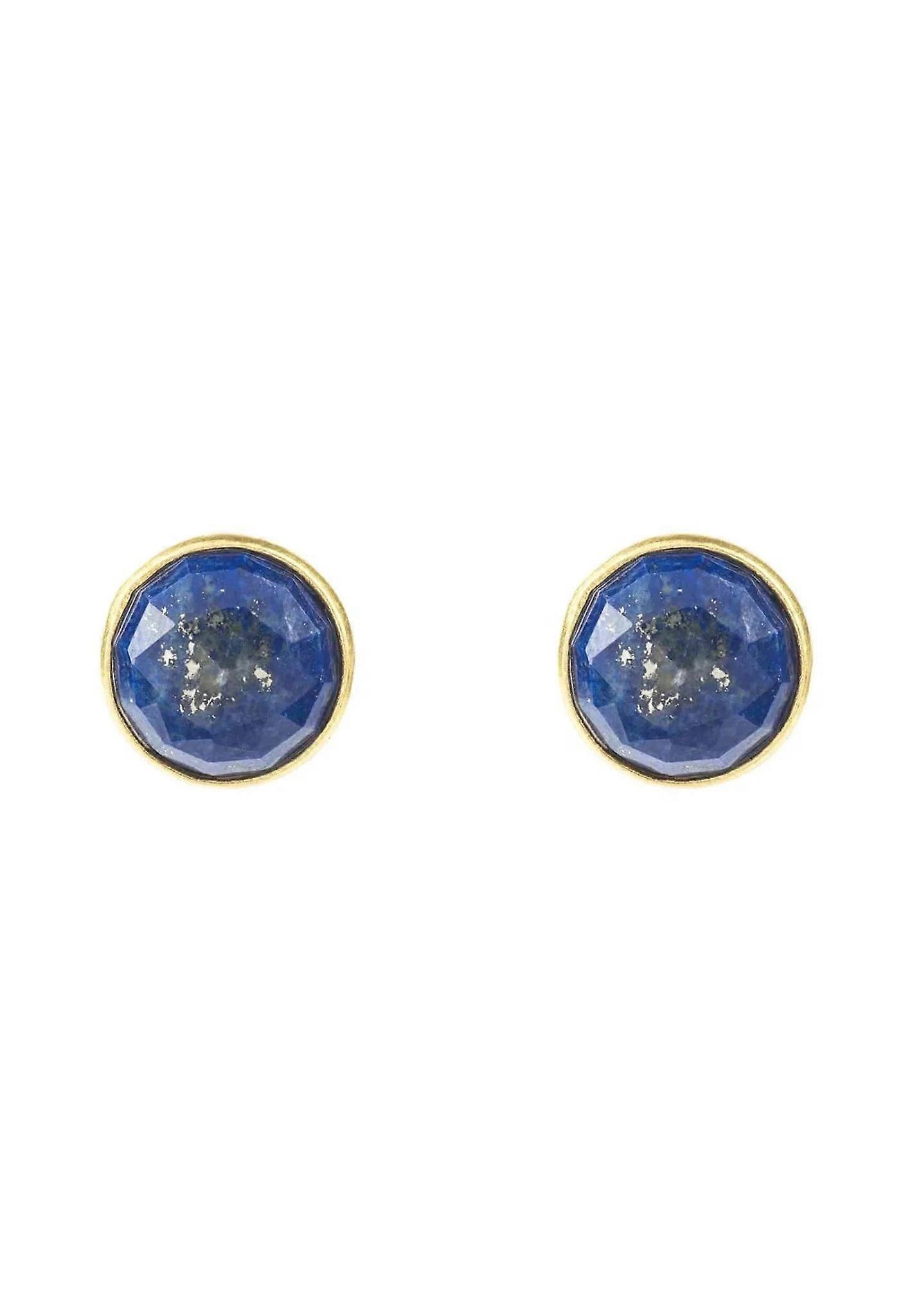Latelita 女士金色青金石圆形耳环 - 10mm x 10mm