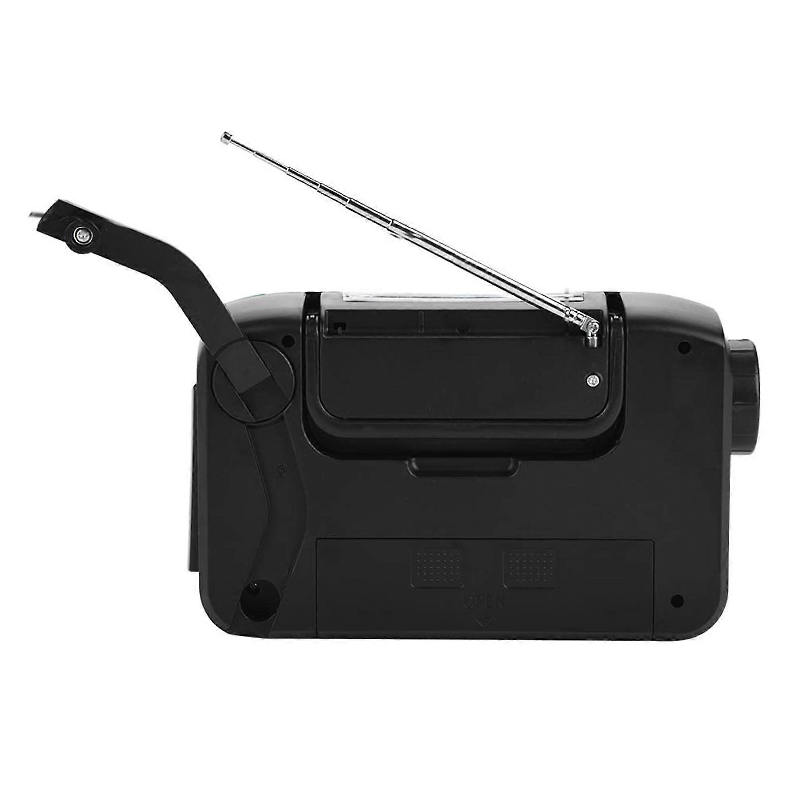 Emergency Hand Crank Radio AM/FM NOAA Portable Weather Radio for Camping with LED Flashlight USB Charged Solar Power Red