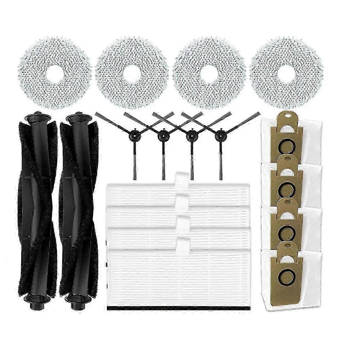 18pcs M9/M8 Robot Vacuum Replacement Parts: Main Brush, Side Brushes, HEPA Filter, Mop Cloth