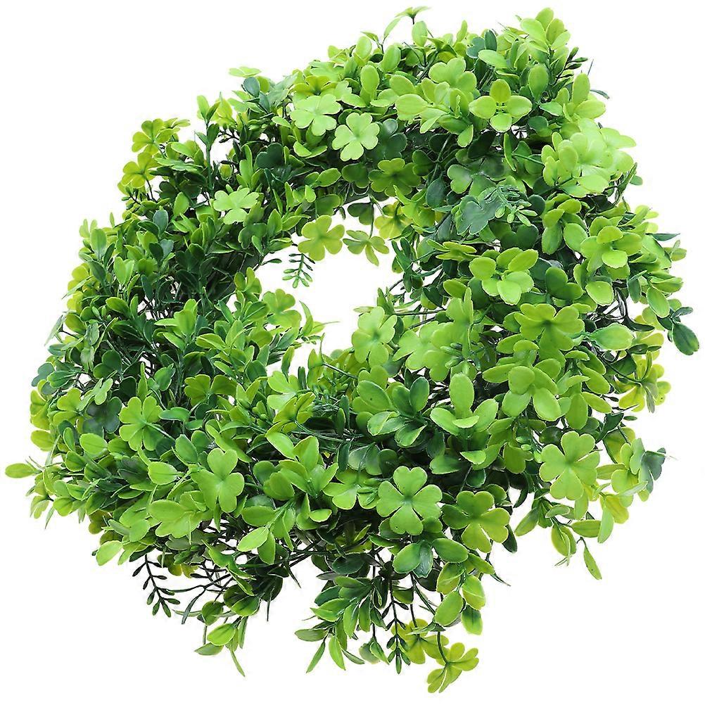 St. Patrick's Day Clover Wreath Pendant for Decor 2Pcs Green Garland