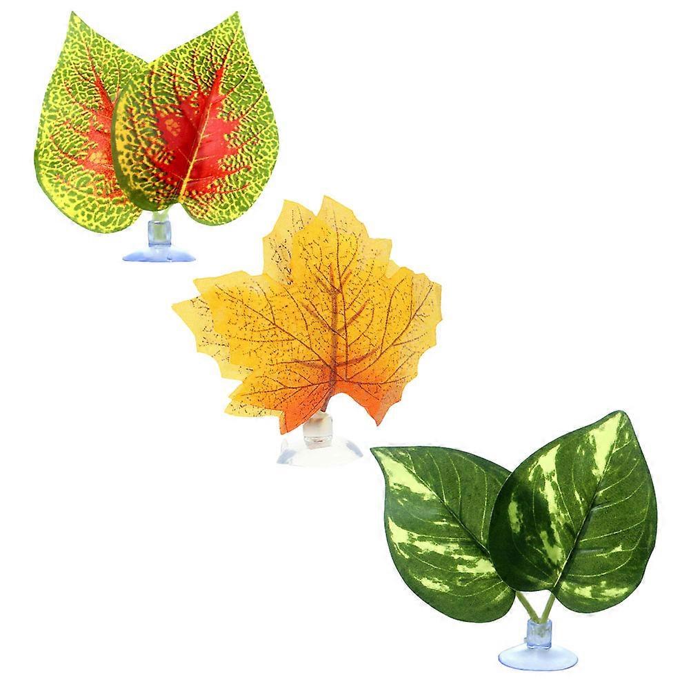 Betta Leaf Bed 3Pcs Assorted Color Plastic Aquarium Plants Comfortable Resting Spot for Home Use