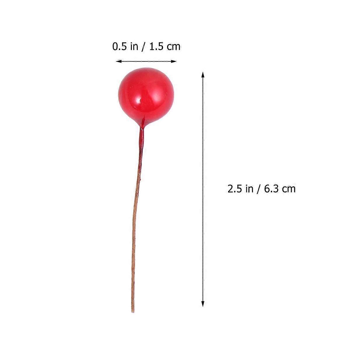 Simulation Red Ball Artificial Berries Berry Decoration 100Pcs for Christmas