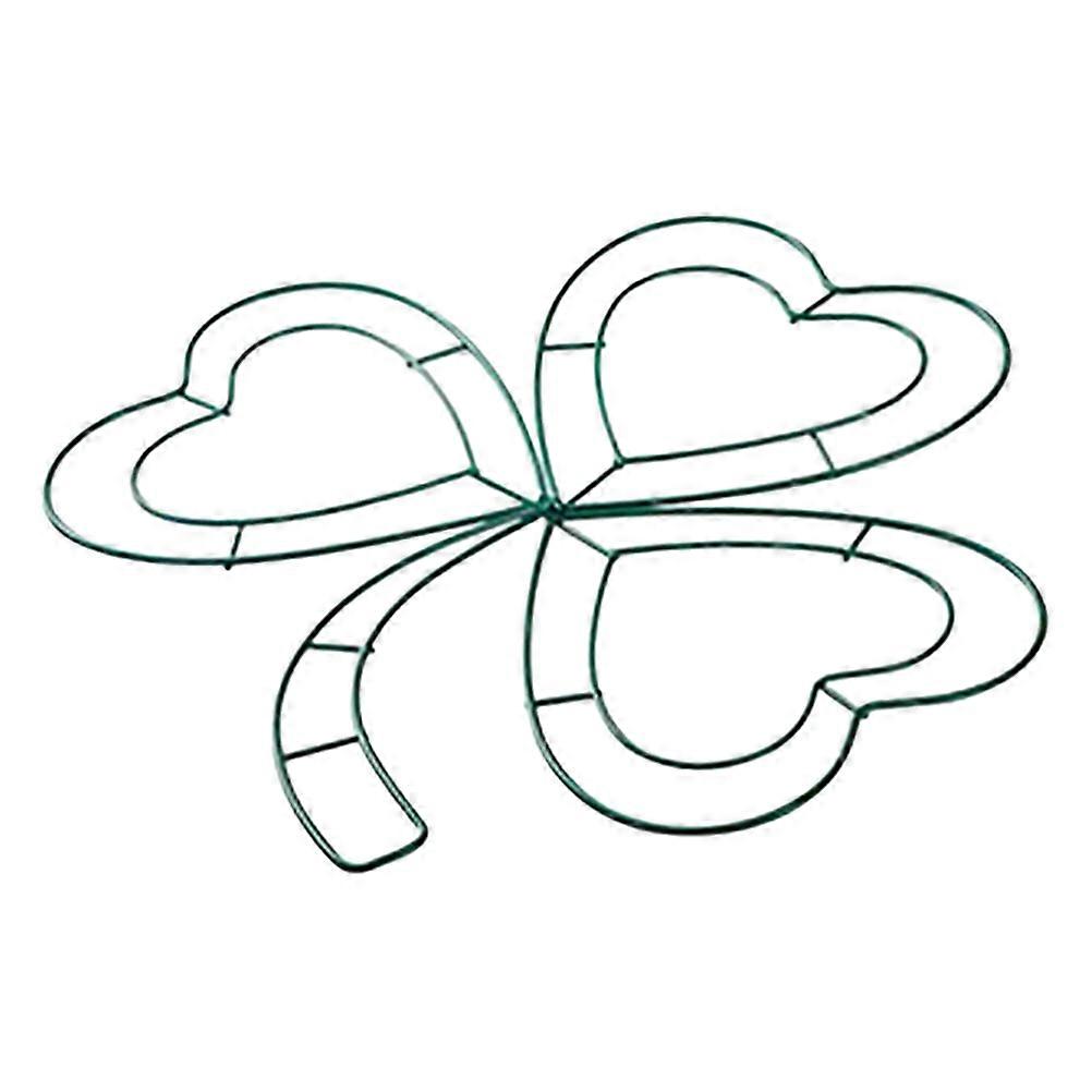 Metal Shamrock Wreath Frame For St. Patrick's Day Celebration Green Circular Decoration Suitable For Home And Door Use 2Pcs