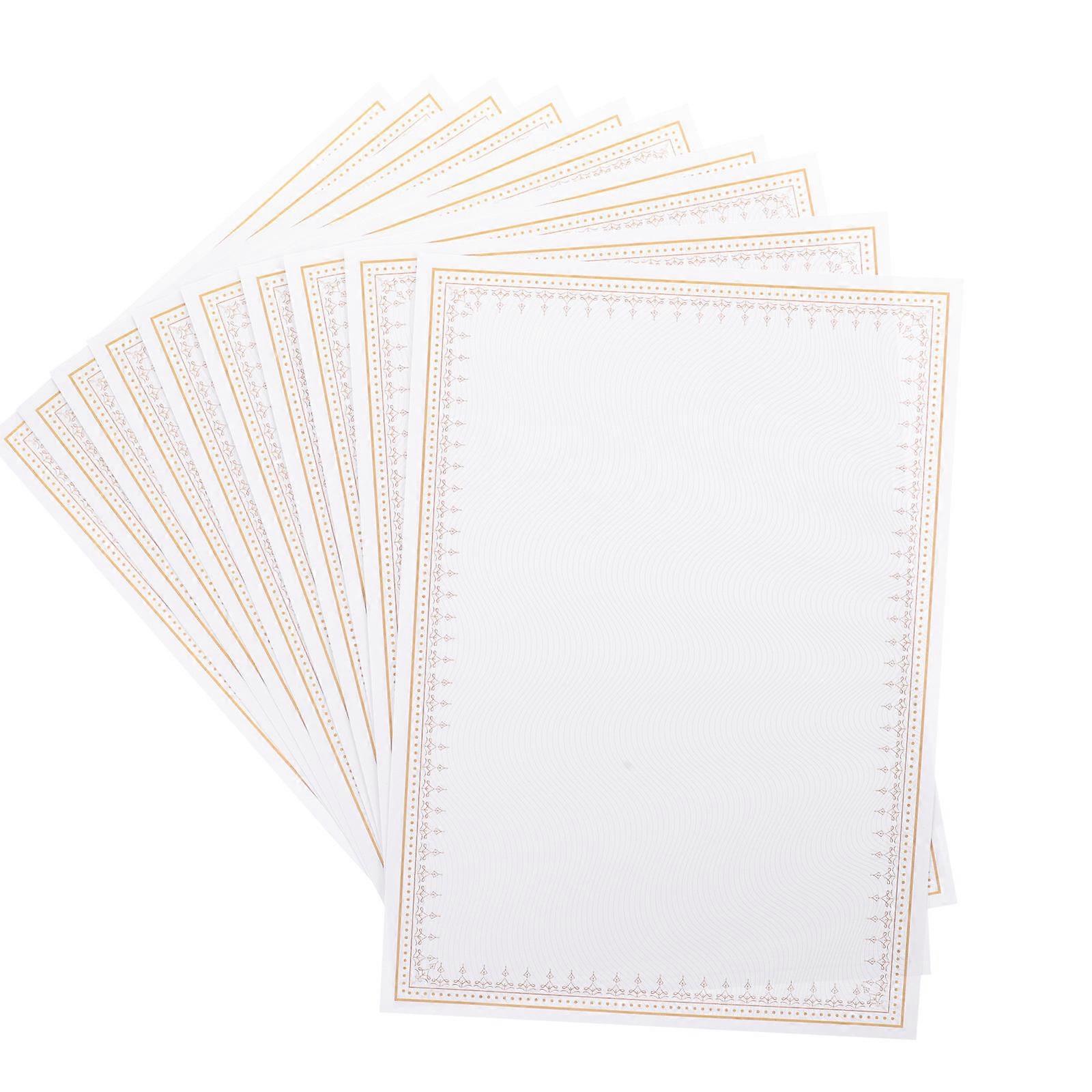 Printable Certificate Paper with Border for Diplomas and Sports Certificates Rounded Corners 10Pcs