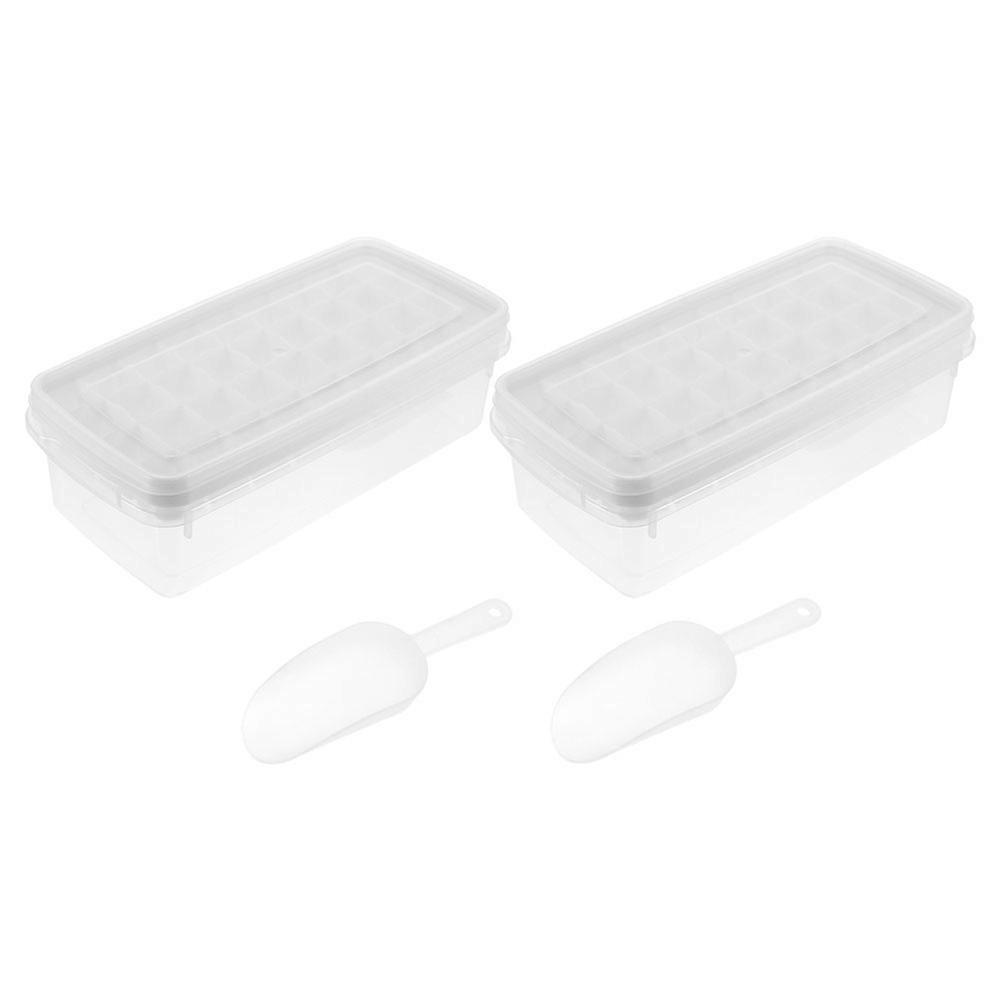 Practical Ice Making Mold Rectangular Ice Cube Container For Home Use Silicone 2Sets