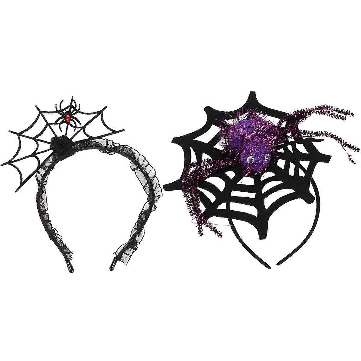 Spider Web Headpiece Halloween Headbands for 6Pcs Assorted Color