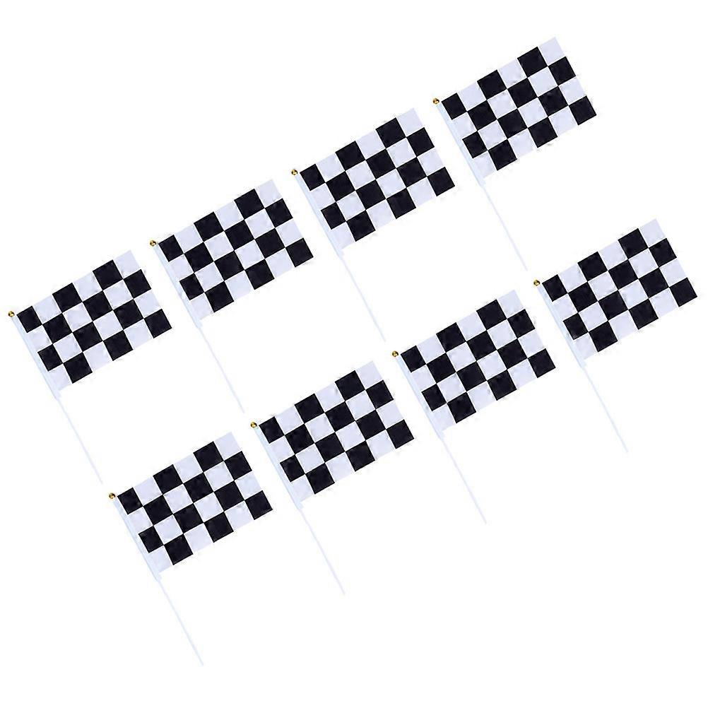 Racing Flag Black White Grid Waving Flags with 2Sets for Party Decoration