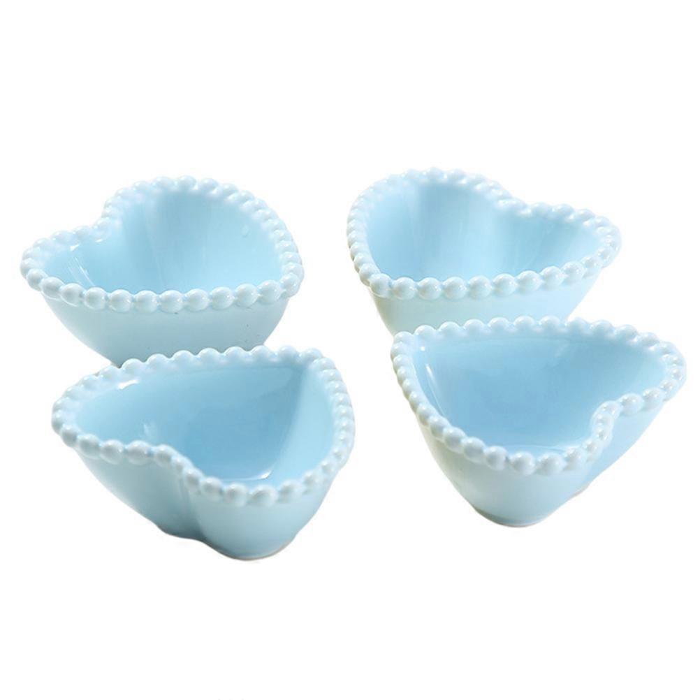Creative Sauce Dishes Heart-Shaped Ceramic Plates for Serving 4Pcs Assorted Color
