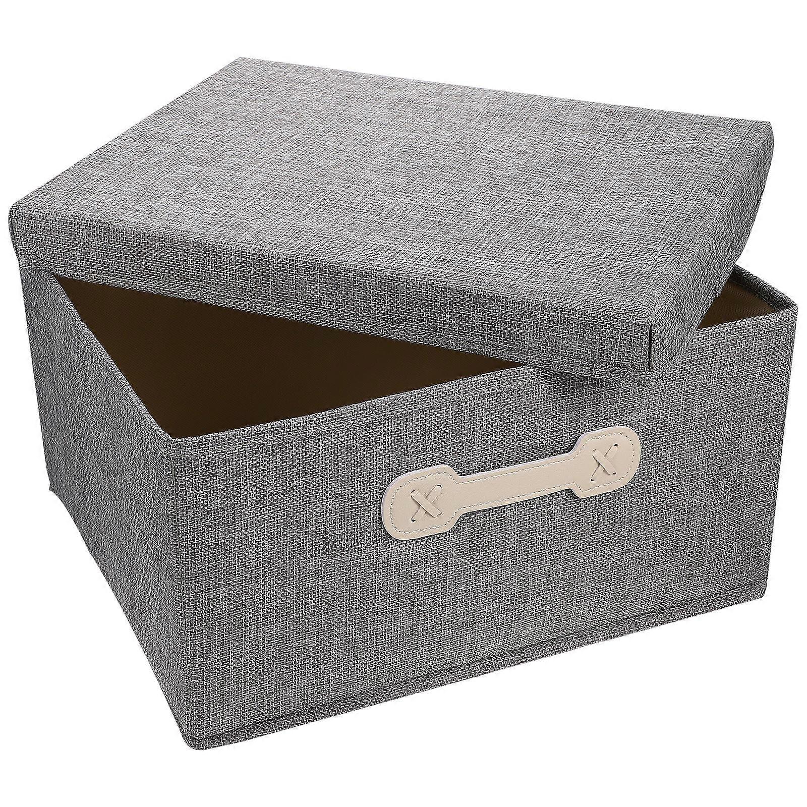Foldable Storage Box Cotton Linen Toy Box Storage Case for Home Use
