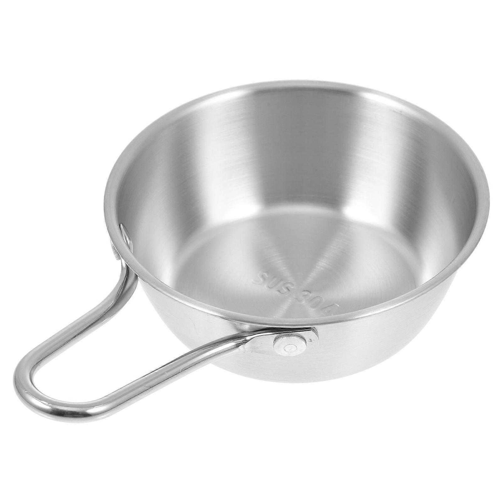 Stainless Steel Dessert Bowl With Handle For Home Use Material Non-Slip Bottom 1Pcs