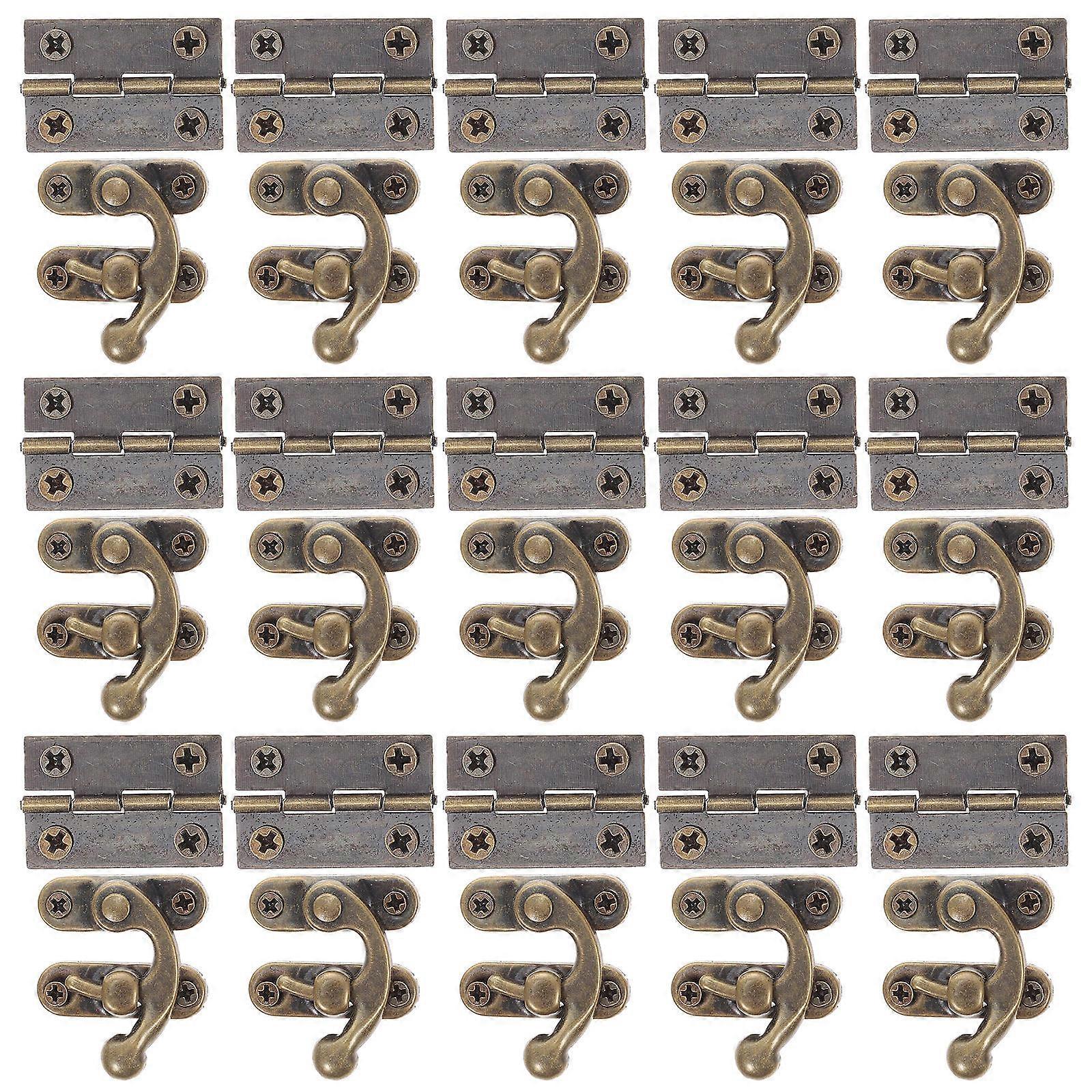 Small Hinges for Wooden Box 5Sets Swing Arm Latch Hardware Replacement