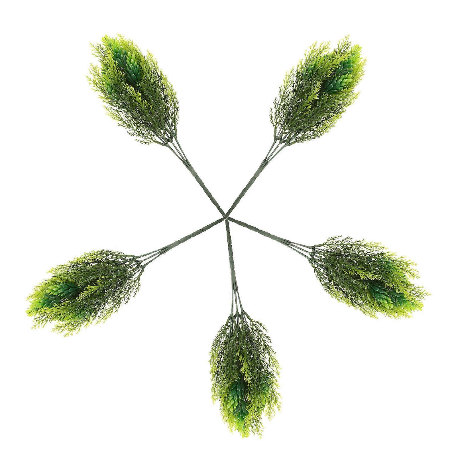 Simulated Pine Branches with Pine Cone for Festive Decor 10Pcs Green