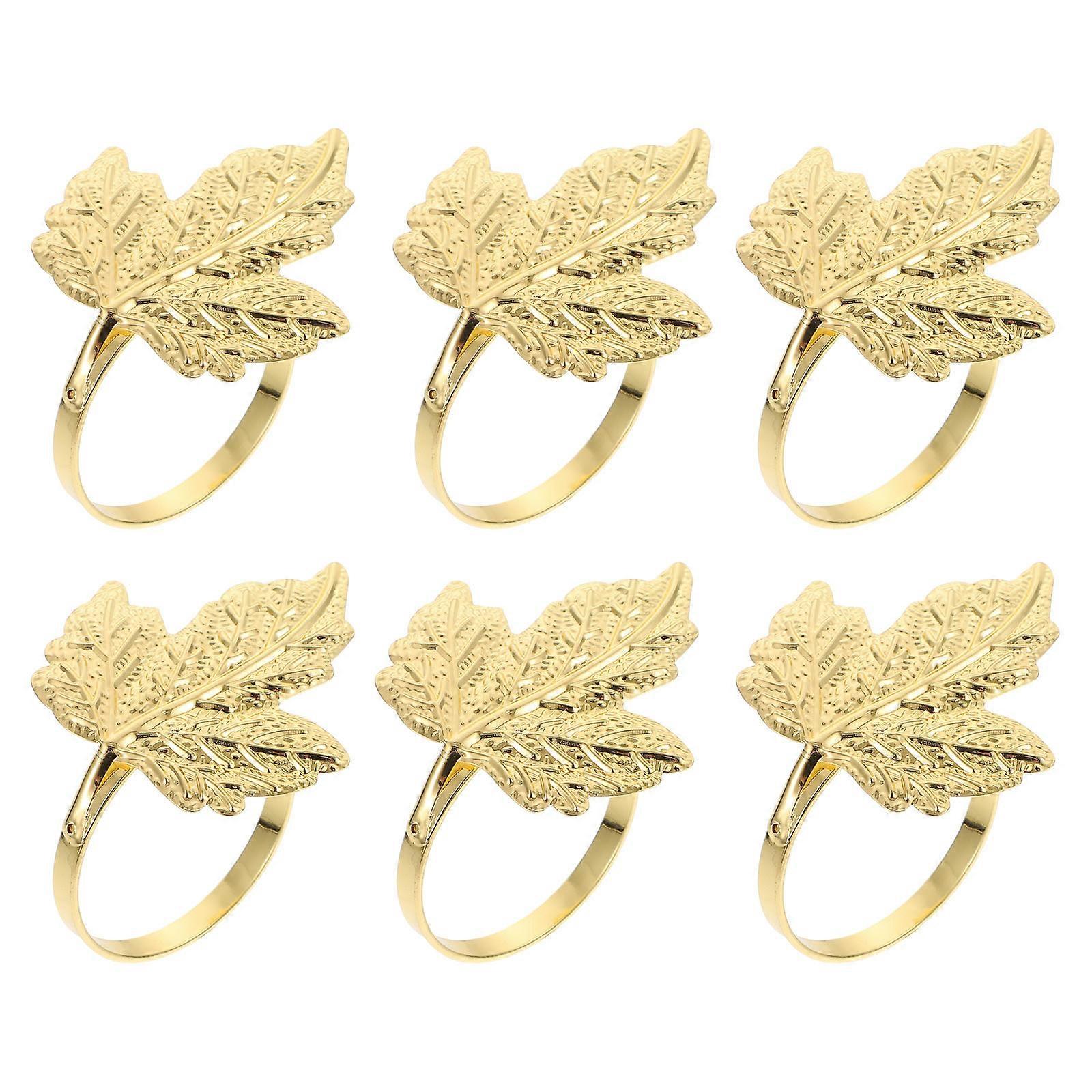 Elegant Leaf Napkin Rings Golden Napkin Clasps for Party 18Pcs