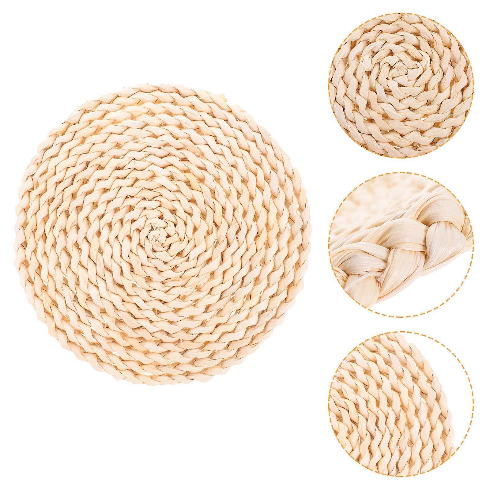 Braided Place Mat Round Shape Place Mat for Home Use 8Pcs Pack
