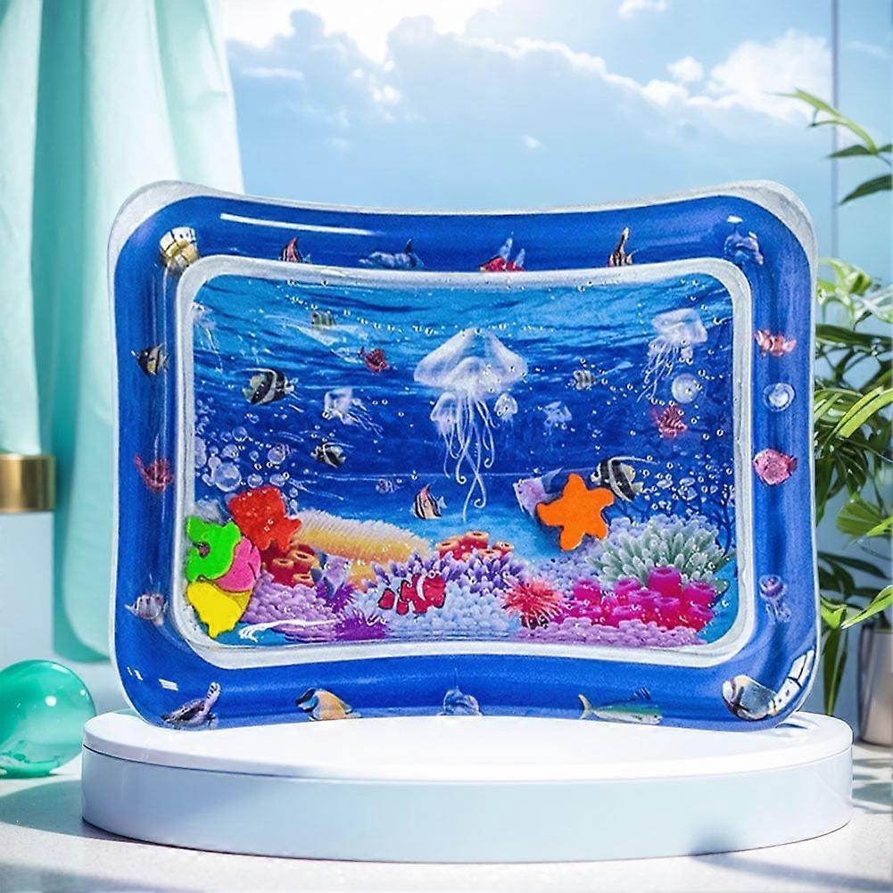 HBASD Inflatable Tummy Time Water Play Mat, Cat Water Play Mat with Fish Sensor, Cat Toys (K)