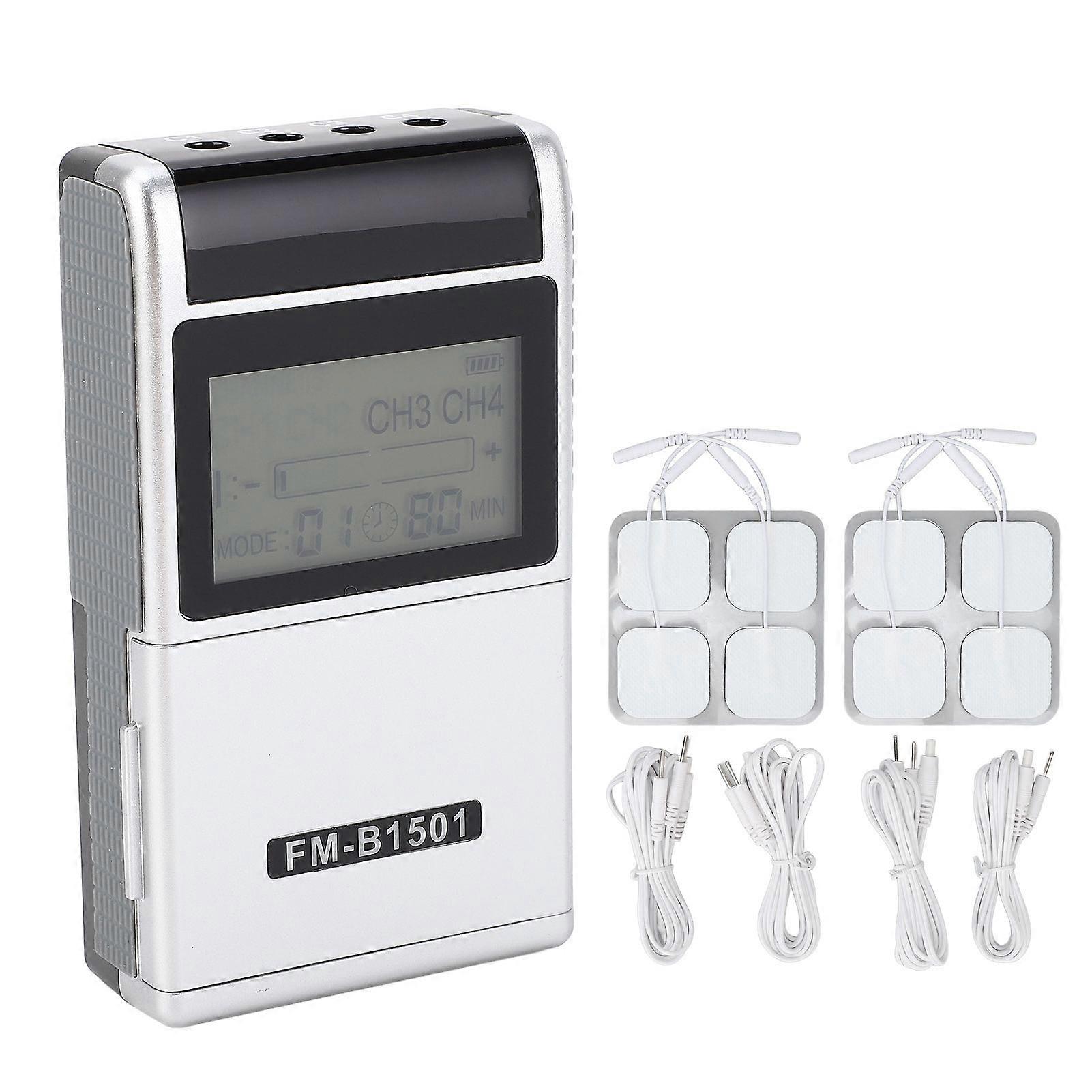 TENS Electronic Stimulator 15 Modes 20 Gears Low Frequency Pulse Electric Pulse Stimulator Machine White