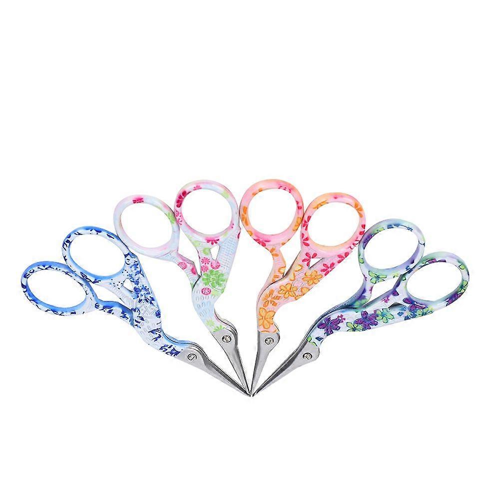 4Pcs CraneShaped Scissors CrossStich Embroidery Retro Sewing Thread Yarn Tea Scissors 3.5in