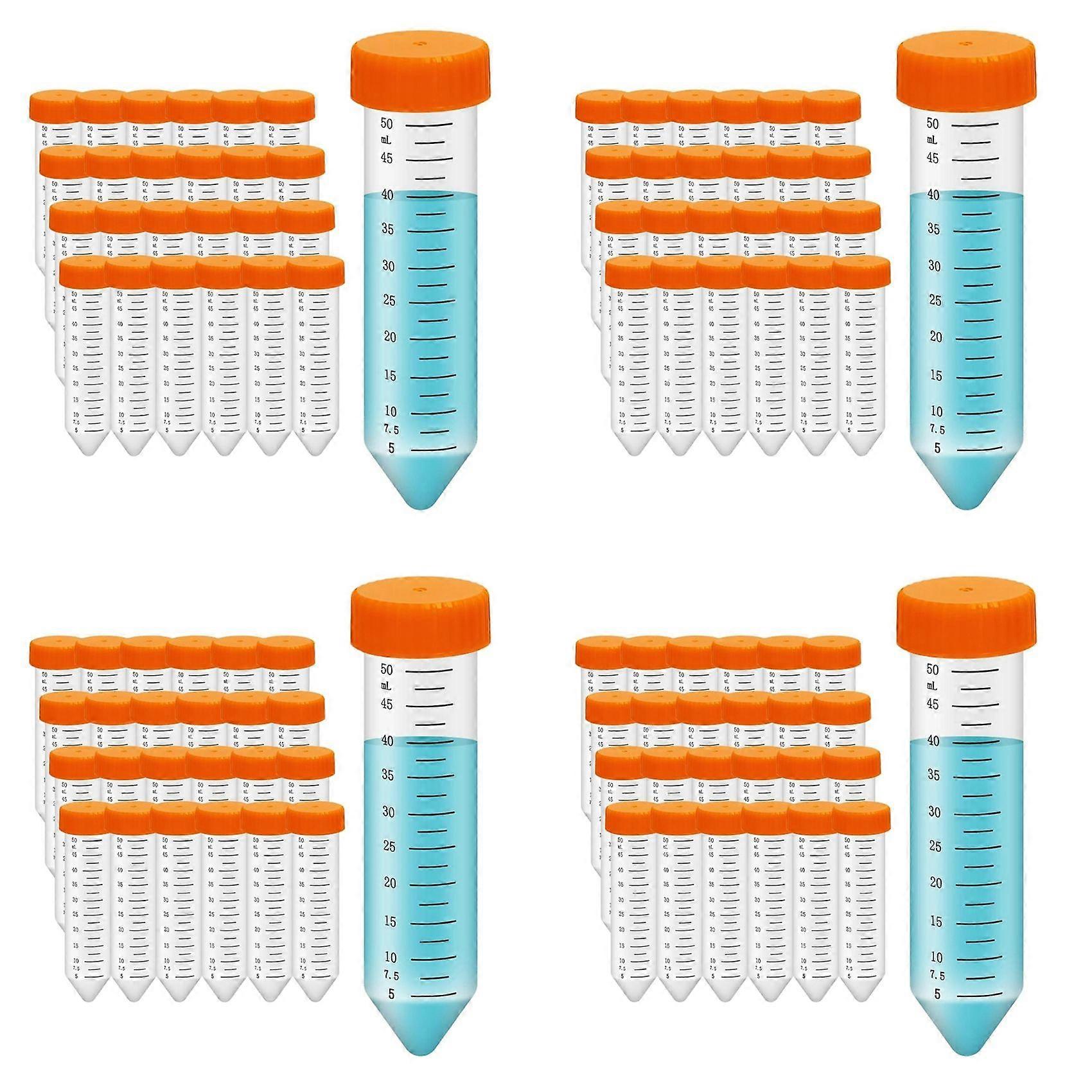 Conical Centrifuge Tubes 50ML, 100Pcs Polypropylene Test Tubes, Leak-Proof Screw Caps, Plastic Container with Graduated