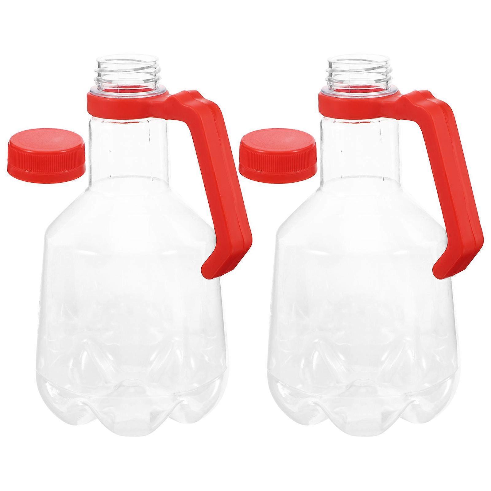 Plastic Beer Bottle for Beverage Packaging 2Pcs with Caps and Handle