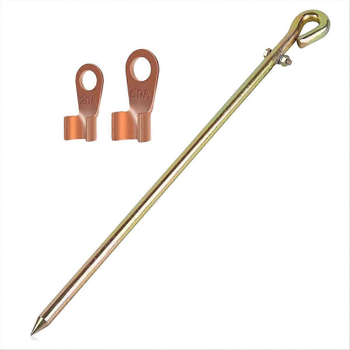 Portable Grounding Rod - Grounding Pin with Grounding Wire Lug