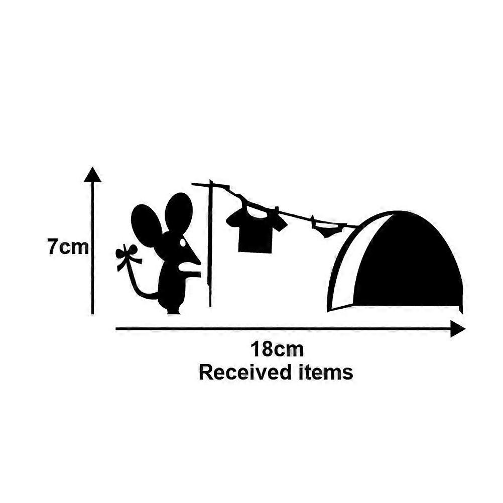 Removable Mouse Wall Decals For Stairs Decorative Creative Design Black 1Pack