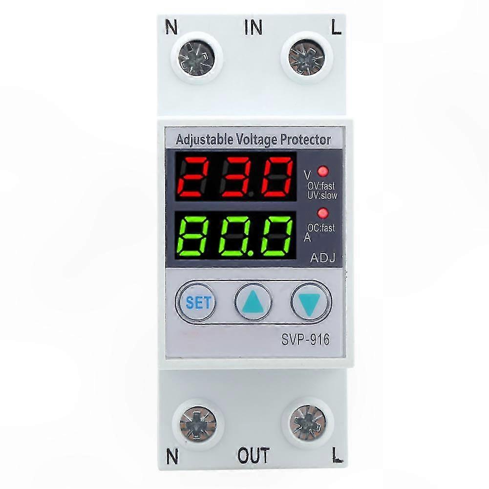 SVP-916 40A Adjustable Over & Under Voltage Protector 100-130VAC with Delay Reset & Protection