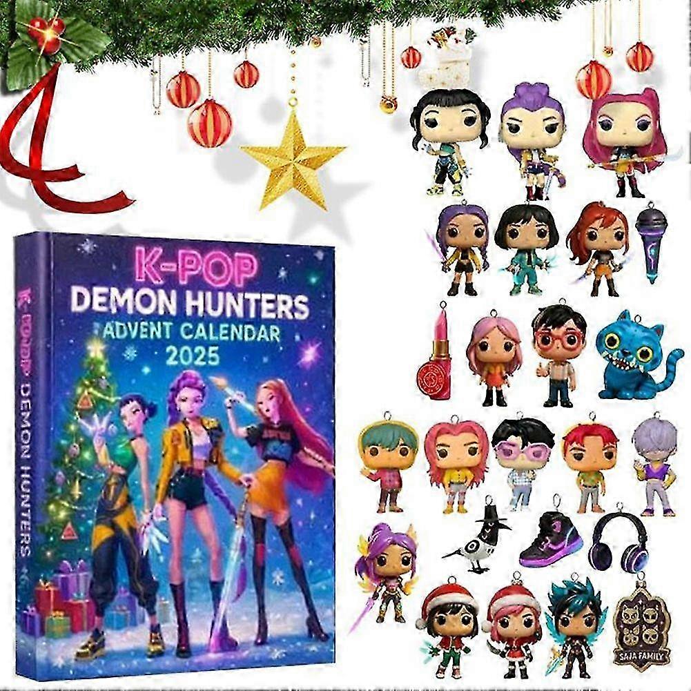 1-3X Kpop Demon Hunters Advent Calendar 2025 Συλλεκτικό 2D Ακρυλικό Μενταγιόν Χριστουγεννιάτικο Δέντρο Διακόσμηση Δώρων Χριστουγέννων