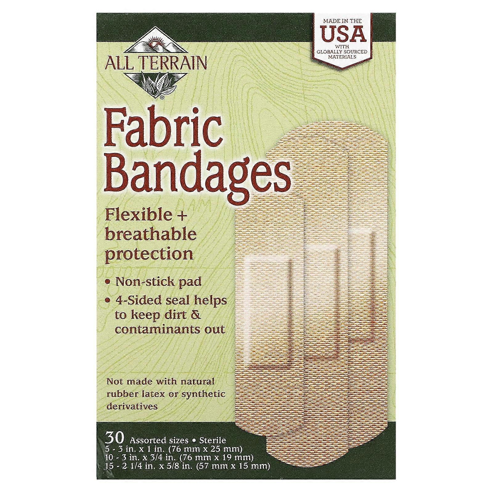 Fabric Bandages, Assorted Sizes, 30 Bandages
