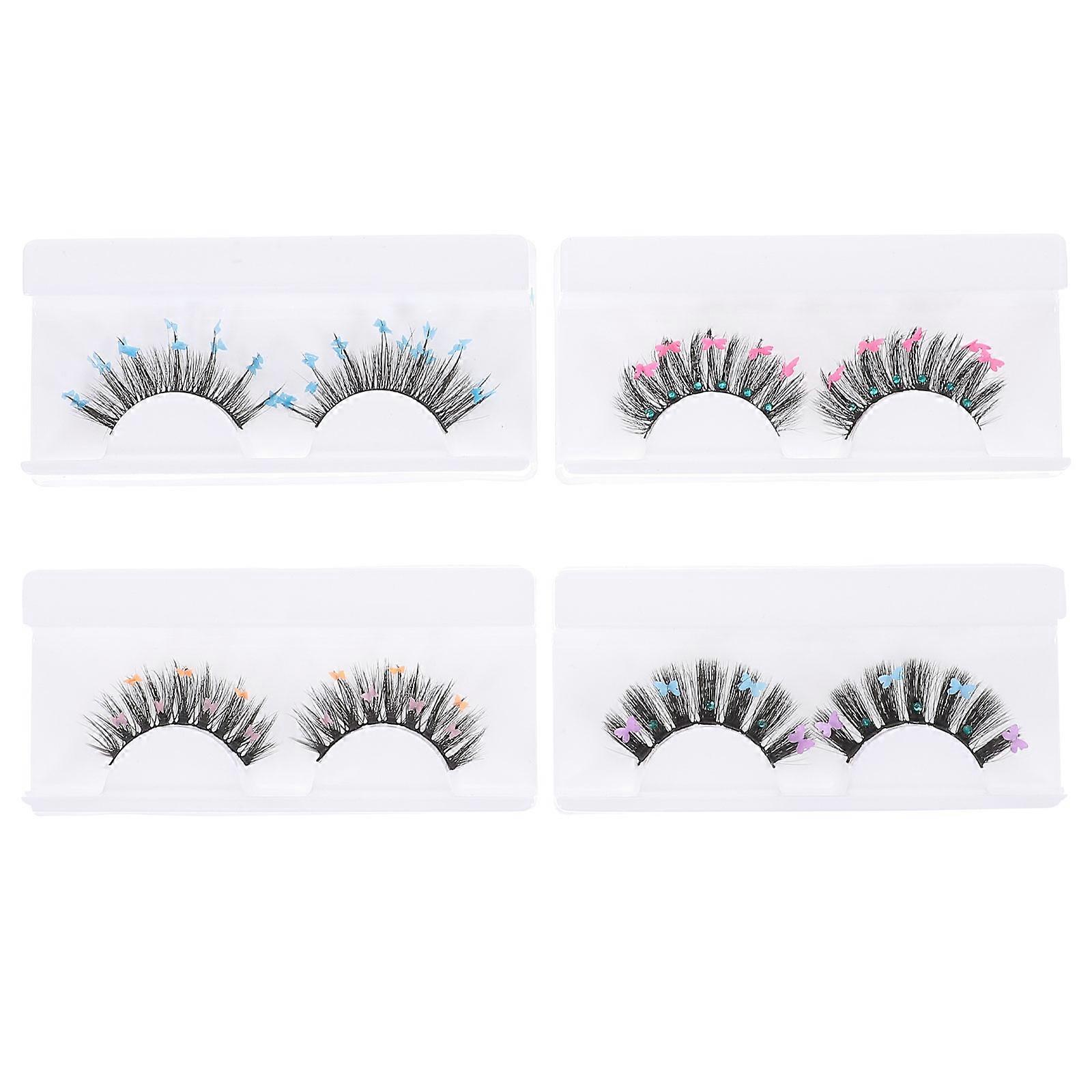 Glitter Sequins Eyelash Extensions False Eyelashes for Women 4Pairs Dramatic Look