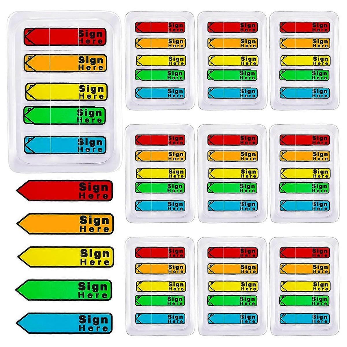 1000 Pieces Sign Here Date Tabs Sign Here Date Stickers Flags Please Message Flags for Office Notebook Annotating Books