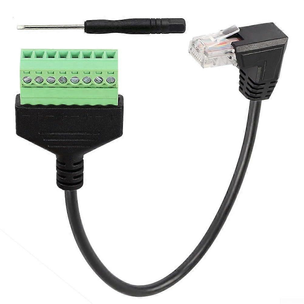 RJ45 to 8Pin Screw Terminal Block Adapter 30 Cm Copper Ethernet Cable For Cat5/5e/6/7 No Solder RJ45 Female Compatible